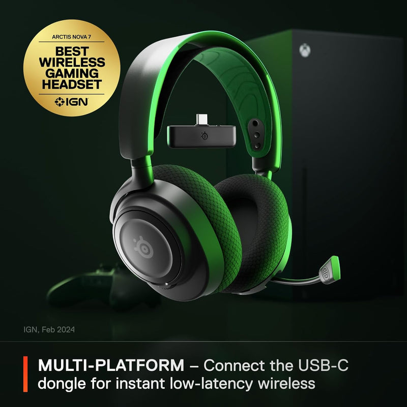 SteelSeries Arctis Nova 7X (黑色) 多平台高級無線Xbox遊戲耳機 (61565)