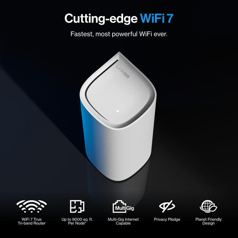 Linksys Velop Pro 7 10G Tri-Band Mesh BE11000 WiFi 7 Router (1-pack) LN1401-AH (3 years) 