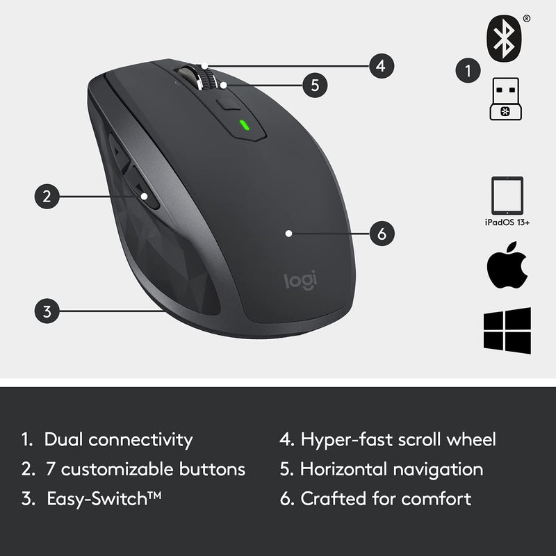 Logitech MX Anywhere 2S 專業便攜無線滑鼠 910-006285 原裝行貨