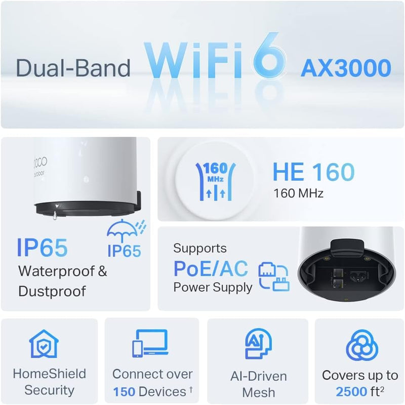 TP-Link Deco X50-Outdoor AX3000 Whole Home Mesh Wi-Fi 6 Unit