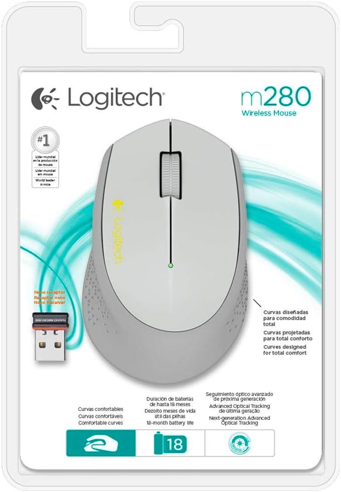 Logitech M280 Comfort Plus 無線滑鼠 - Grey 灰色 910-004300 原裝行貨