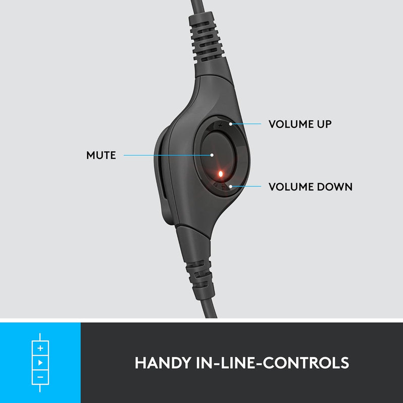 Logitech H390 Wired USB 配備隔噪麥克風以及線控耳機麥克風 - Black 黑色