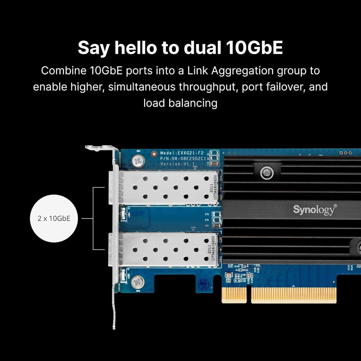 Synology E10G30-F2 Dual-Port 10GbE SFP+ port PCI Express 3.0 adapter (