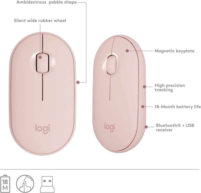Logitech MK470 Slim Wireless Combo (English Version) - Rose Pink Rose Pink 920-011326 Original licensed product