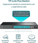 TP-Link Omada TL-SL2428P JetStream 24 Port 10/100Mbps + 4 Port Gigabit Smart Switch with 24 Port PoE+ (250W)
