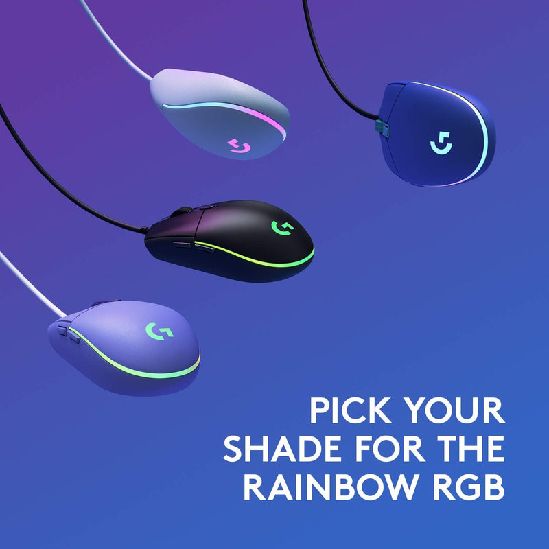 Logitech G203 Lightsync Gaming Mouse 6 鍵遊戲滑鼠 - White 白色 910-005791 原裝行貨