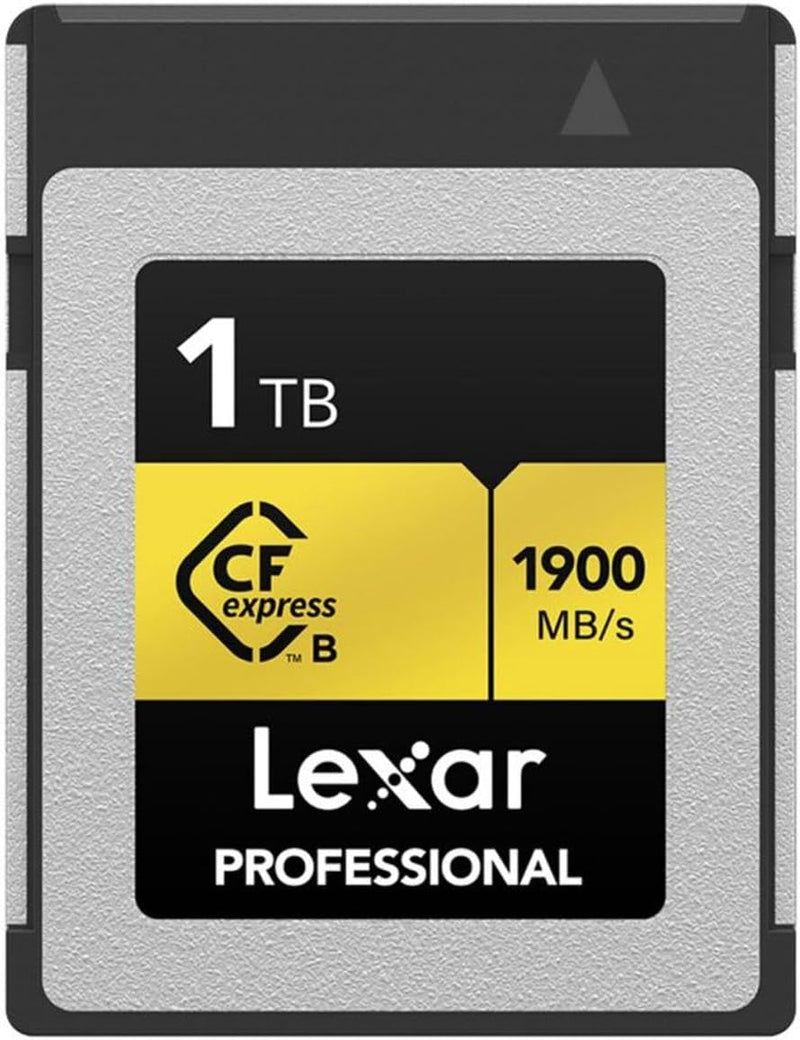 Lexar GOLD SERIES 1TB PROFESSIONAL CFexpress™ TYPE B CARD (up to 1900MB/s read, 1500MB/s write) LCXEXPR001T-RNENG
