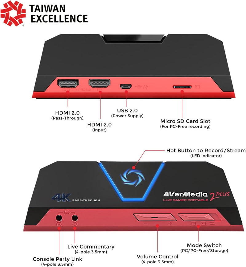 AVer Aver-Gamer-P2PLUS 4K Capture Box (GC513)