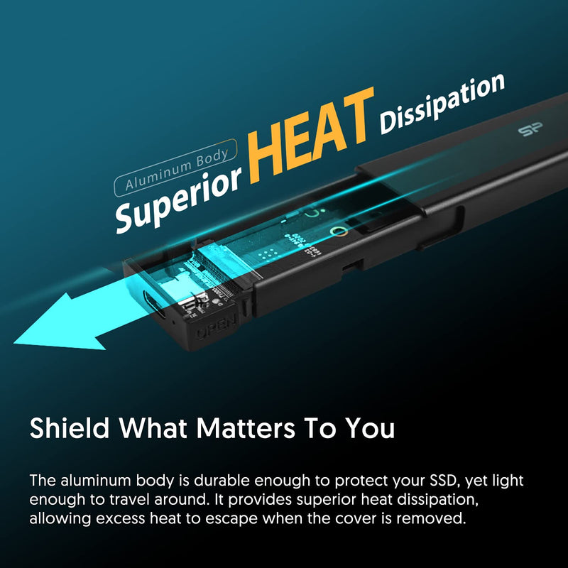 Silicon Power PD60 全鋁殼 M.2 PCIe NVMe SSD / M.2 SATA SSD Enclosure