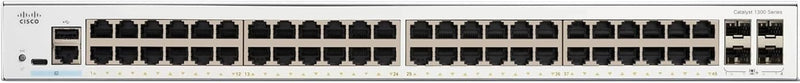 Cisco Catalyst 1300 48-Port Gigabit Ethernet + 4x10Gb SFP+ Advanced Security Managed Switch (C1300-48T-4X-UK/NE-1348T4X)