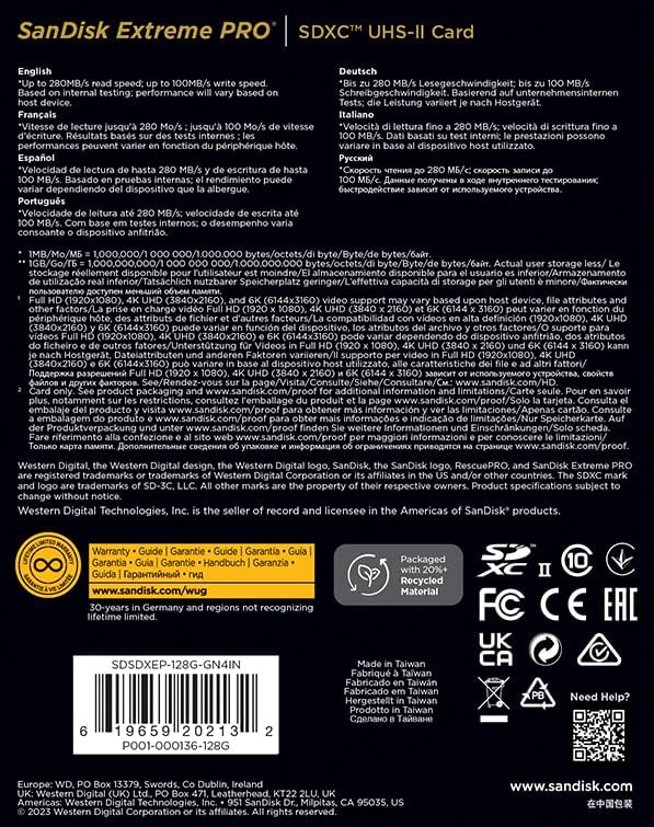 SanDisk SDSDXEP-128G-GN4IN - SDXC UHS-II Kaart 128GB SanDisk SDSDXEP-128G-GN4IN - SDXC UHS-II Kaart 128GB