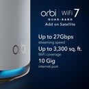 NETGEAR Orbi RBE971S BE27000 Quad-Band Mesh WiFi 7 System (1件裝)