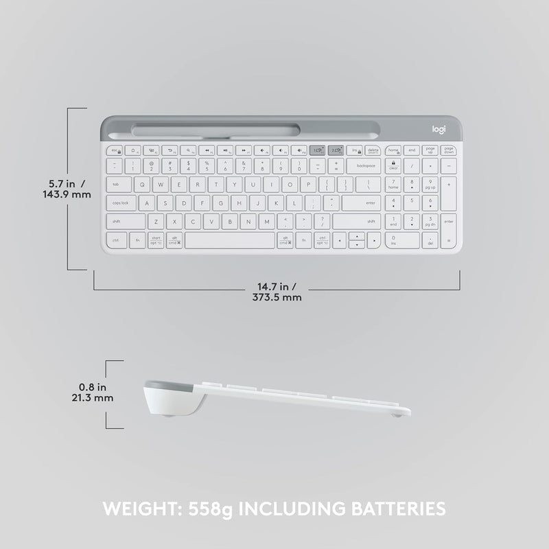 Logitech K580 Slim Multi-Device Wireless Keyboard (English Version) - Pearl White 珍珠白色 920-009211 原裝行貨