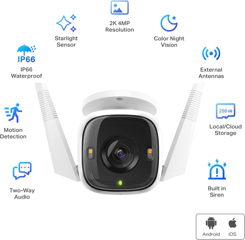 TP-Link Tapo C320WS 2K/4MP Full Color Night Vision Outdoor IP66 Security CCTV