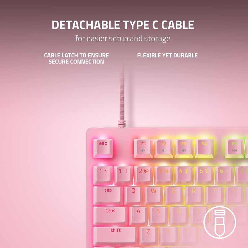Razer Huntsman V2 Tenkeyless - Quartz 粉紅色 (線性紅軸) 無數字鍵光學遊戲鍵盤 RZ03-03942000-R3M1