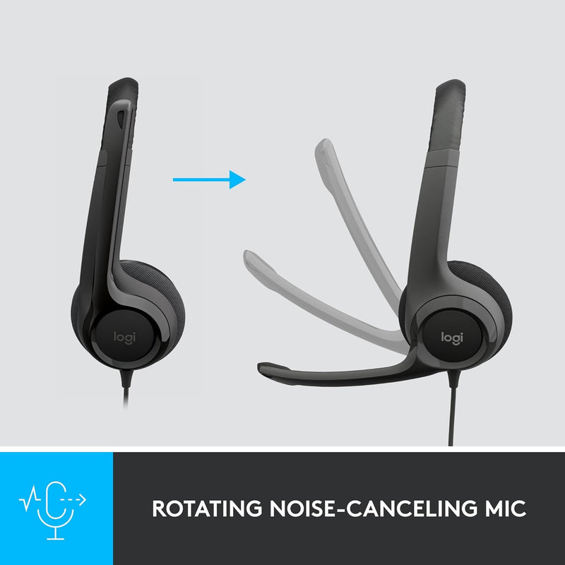 Logitech H390 Wired USB 配備隔噪麥克風以及線控耳機麥克風 - Black 黑色
