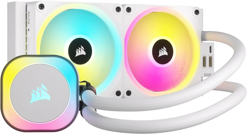 CORSAIR iCUE LINK H100i RGB WHITE White 240mm Liquid CPU Cooler CW-9061005-WW