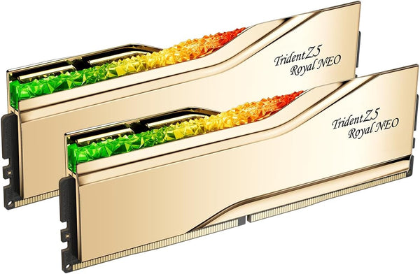 G.SKILL 32GB Kit (2x16GB) Trident Z5 ROYAL Neo RGB Gold 金色 F5-8000J3848H16GX2-TR5NG DDR5 8000MHz CL38 Memory (AMD EXPO)