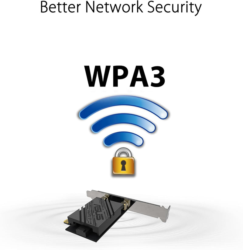 ASUS PCE-BE92BT BE9400 WiFi 7 PCI-E Adapter with 2 external antennas and magnetized base