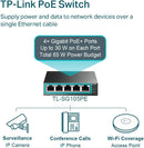 TP-Link TL-SG105PE 5 Port Gigabit Easy Smart Switch with 4 Port PoE+ (65W)