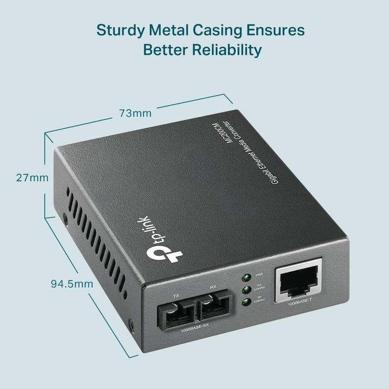TP-Link MC200CM 10/100/1000 Mbps RJ45 to 1000 Mbps Multi-mode SC Fiber Converter (TP-NE-MC200CM)