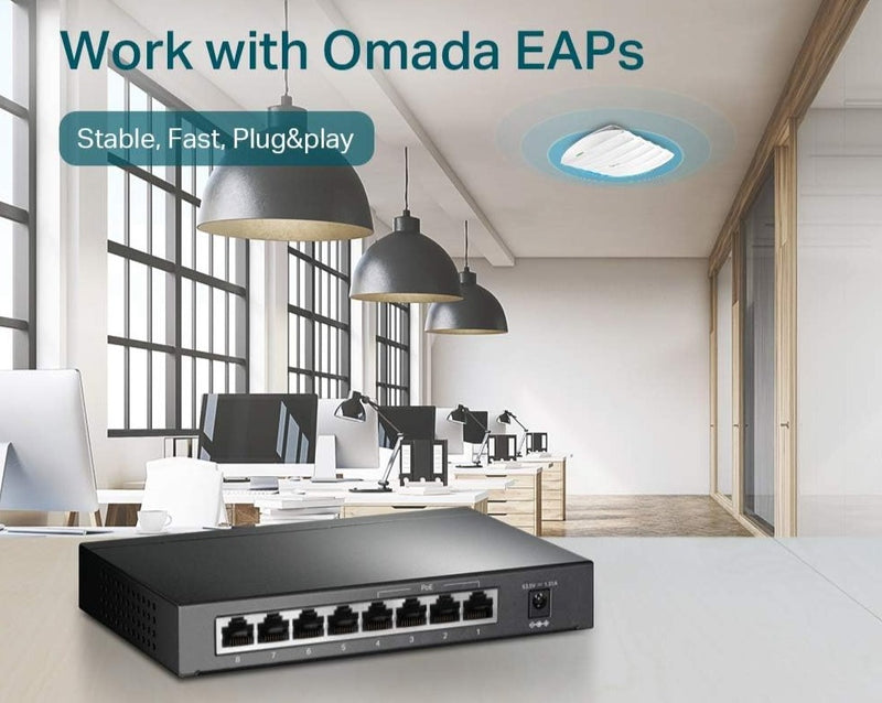 TP-Link TL-SG1008P 8 Gigabit Desktop Switch with 4-Port PoE (64W)