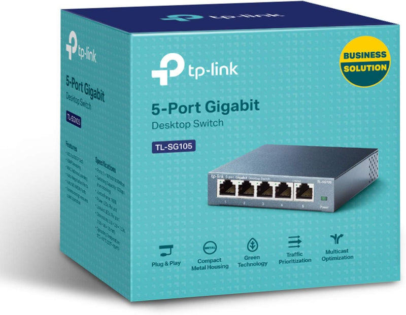 [TP-Link May Product Promotion] TP-Link TL-SG105 5-Port Gigabit Desktop Switch (Steel Case) 