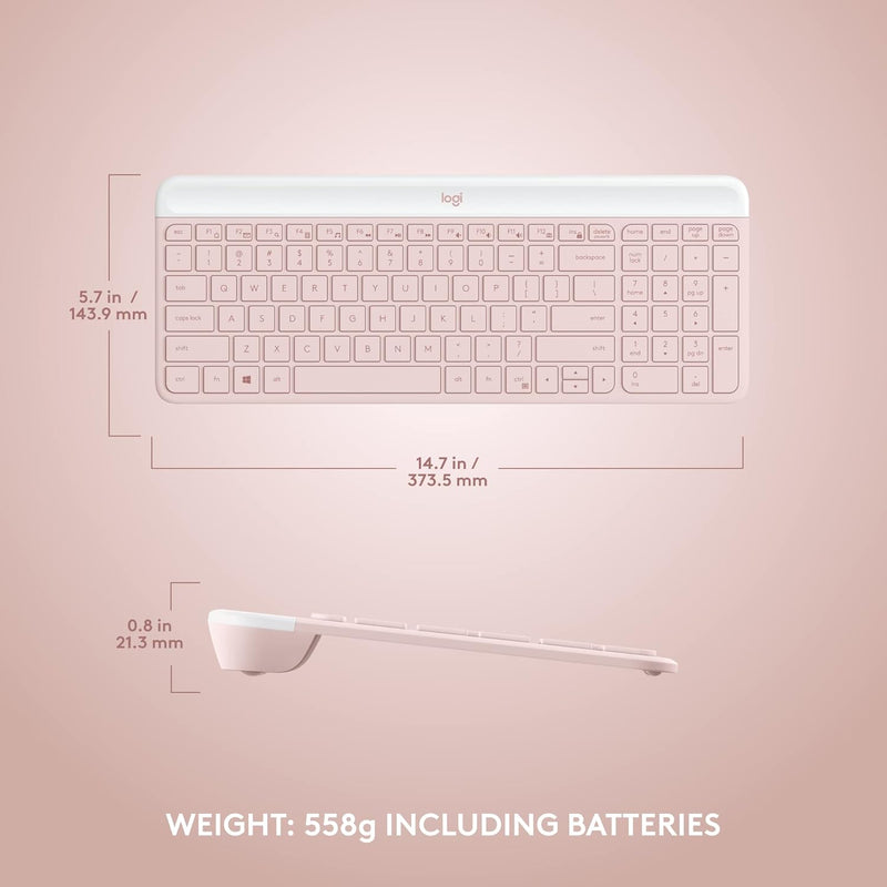 Logitech MK470 Slim Wireless Combo (English Version) - Rose Pink Rose Pink 920-011326 Original licensed product
