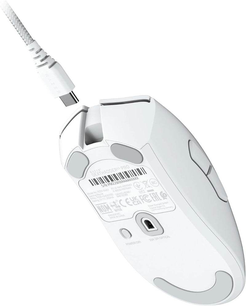 Razer DeathAdder V3 Pro - White White Ultra-Lightweight Wireless Ergonomic Gaming Mouse RZ01-04630200-R3A1