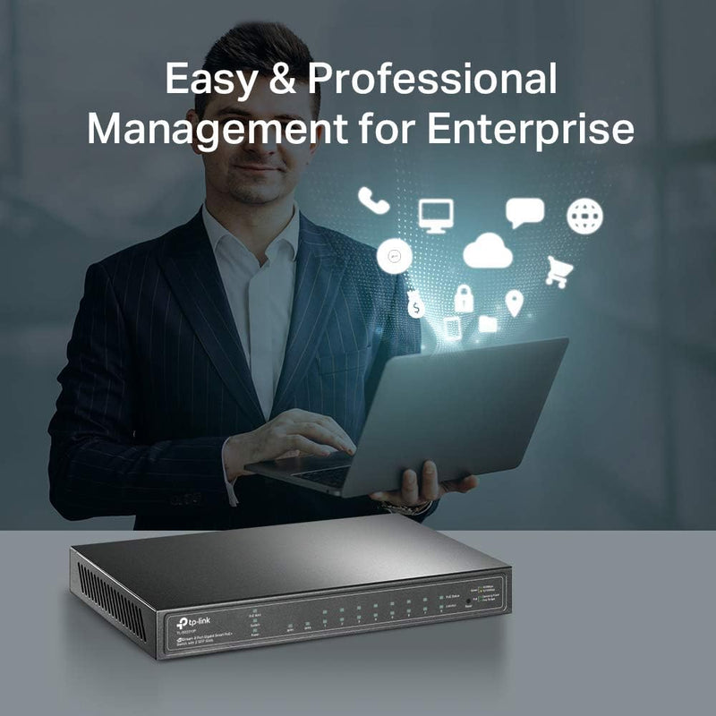 TP-Link Omada TL-SG2210P JetStream 10 Port Gigabit Smart Switch With 8 Port PoE+ (61W)