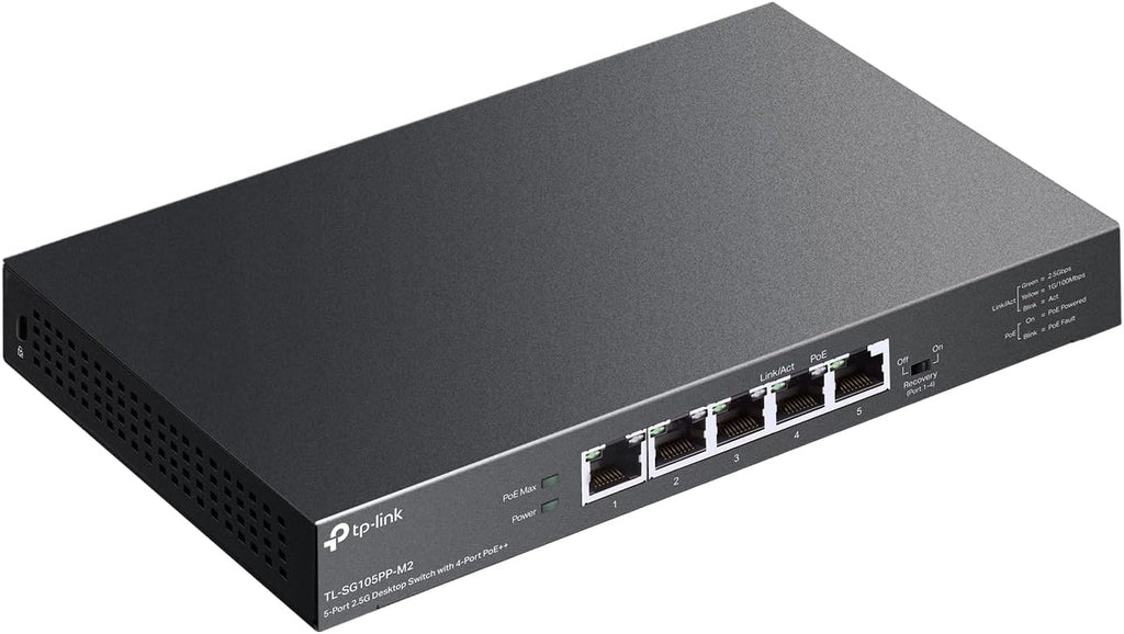 TP-Link TL-SG105PP-M2 5-Port 2.5G Desktop Switch with 4-Port PoE++ (12