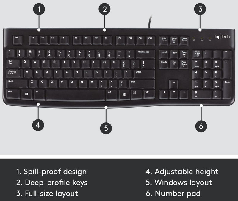 Logitech K120 Wired USB Keyboard (Chinese version) 920-002584 Original licensed 