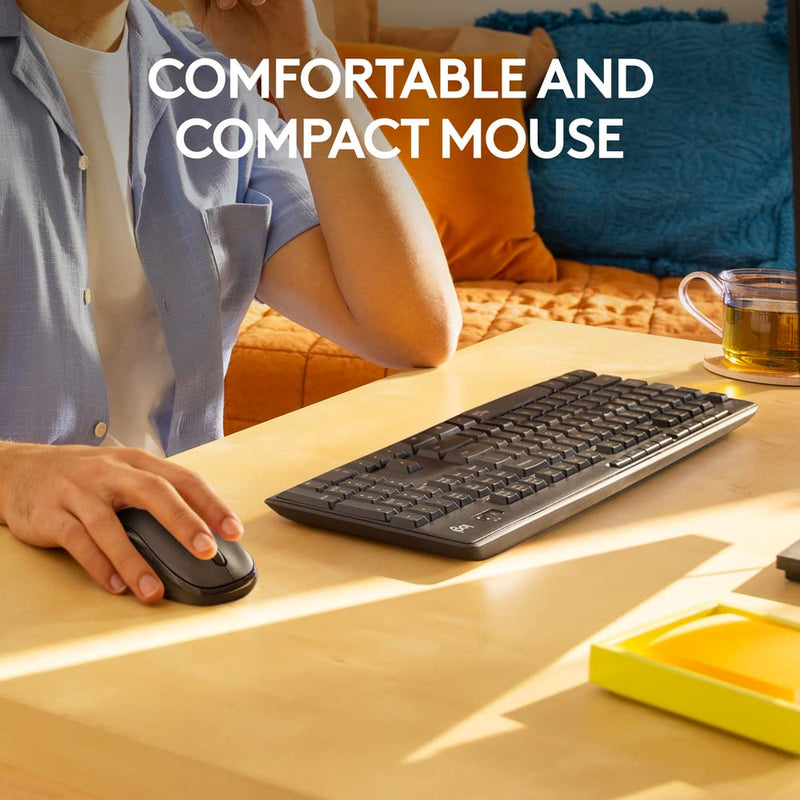 Logitech MK295 Silent Wireless Combo 靜音無線鍵盤滑鼠組合 (中文版) - Graphite Black 石墨黑色 920-009811 原裝行貨