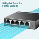 TP-Link TL-SG105S 5-Port Gigabit Desktop Switch (Steel Case) 802.1P/DSCP QoS , IGMP Snooping
