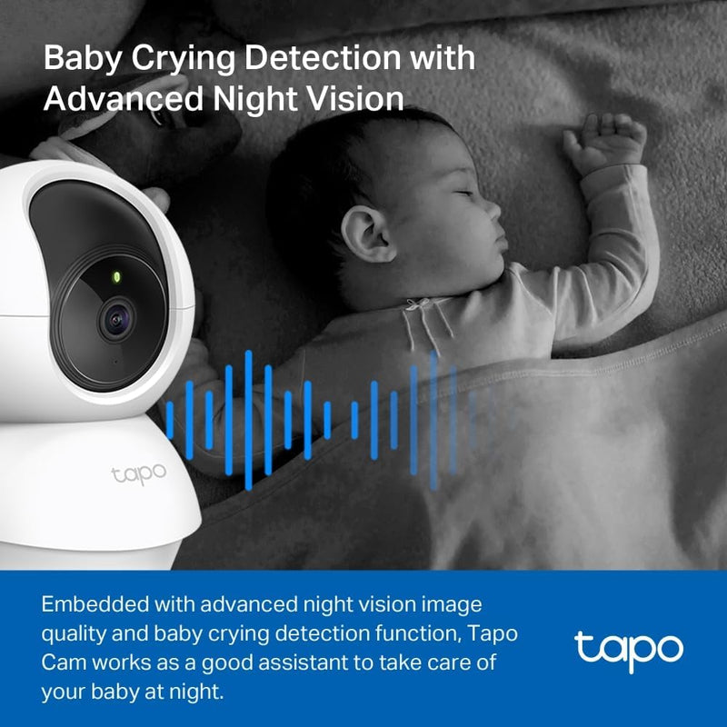 TP-Link Tapo C210P2 3MP Ultra HD Pan/Tilt Home Security WiFi Surveillance IP Camera CCTV (2-Pack)