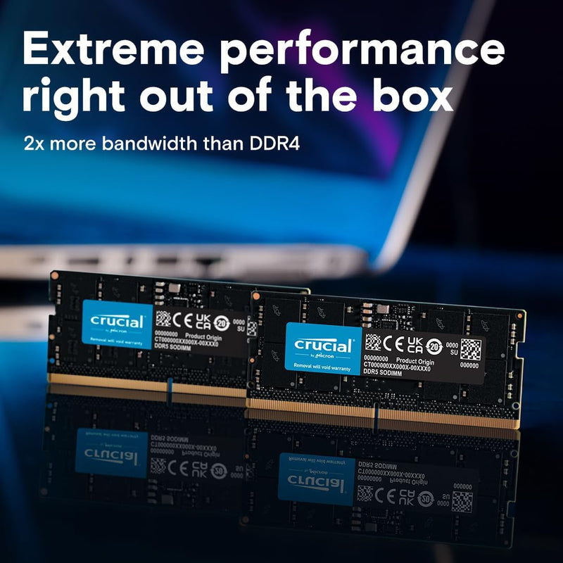 Crucial 48GB Kit (2x24GB) DDR5-5600 SODIMM CT2K24G56C46S5 