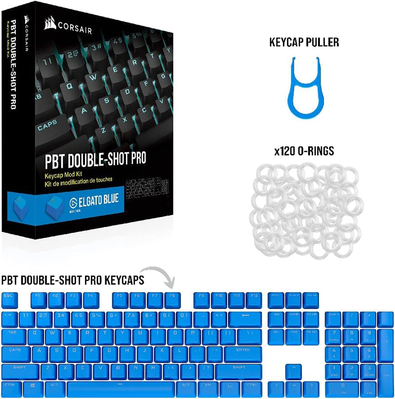 Corsair PBT DOUBLE-SHOT PRO Keycap Mod Kit - Elgato Blue CH-9911030-NA 