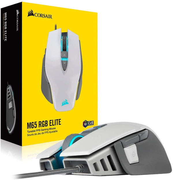 【CORSAIR 5月份電競產品優惠】Corsair M65 RGB ELITE Tunable FPS Gaming Mouse - White CH-9309111-AP