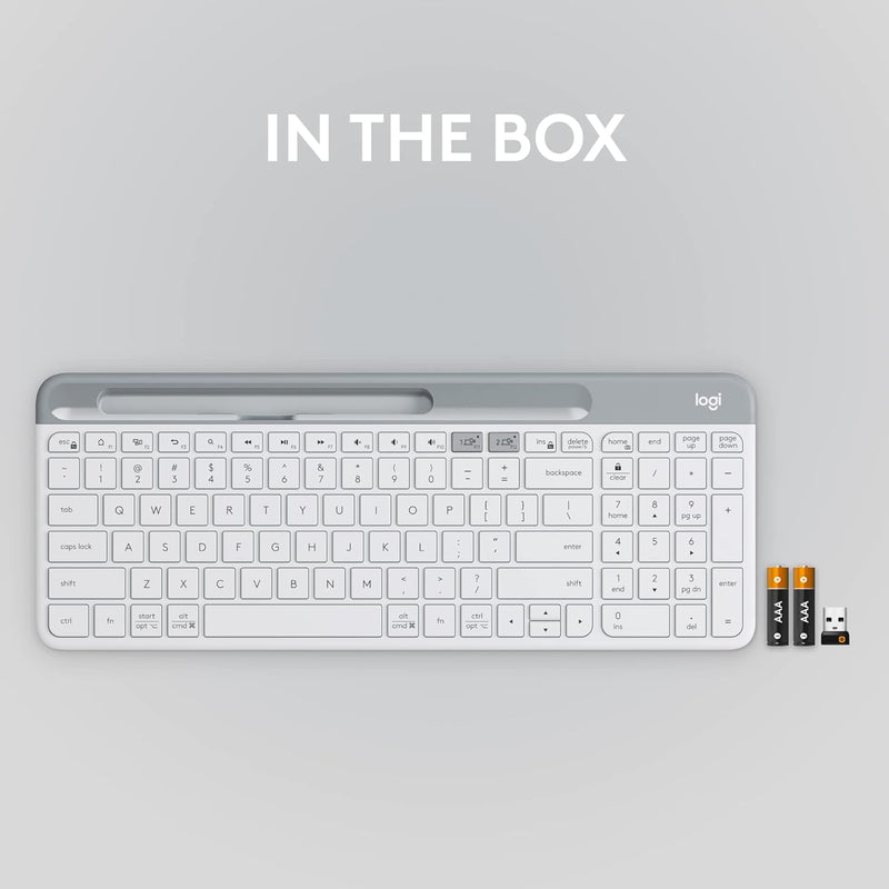 Logitech K580 Slim Multi-Device Wireless Keyboard (English Version) - Pearl White 珍珠白色 920-009211 原裝行貨