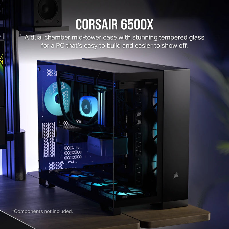 CORSAIR 6500X Black Black column-free panoramic Mid-Tower Case CC-9011257-WW supports back-plugged motherboards