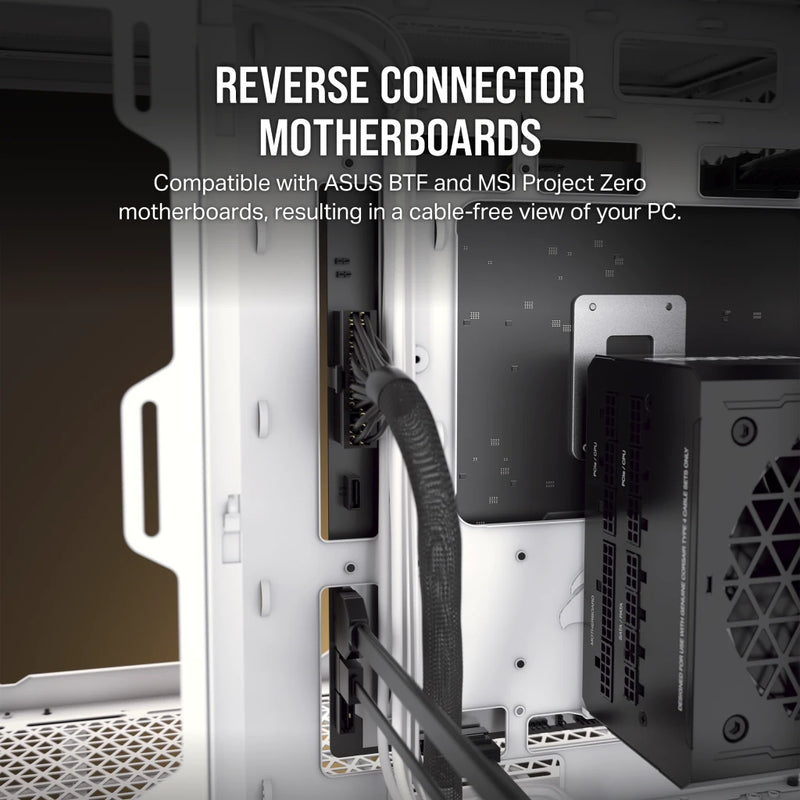 CORSAIR 6500X White White column-free panoramic Mid-Tower Case CC-9011258-WW supports back-plugged motherboards