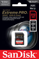 SanDisk 512GB Extreme Pro SD Card (CL10 V60 UHS-II U3 6K 280MB/s) SDSDXEP-512G-GN4IN 772-4599