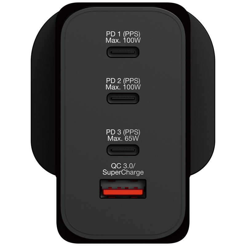 Verbatim 4 Port GAN PD3.0 200W PD & QC3.0 USB 牆插充電器 66703