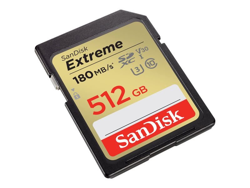 SanDisk 512GB Extreme SDXC (V30, UHS-I/U3, CL10, 180R/130W MB/s) SDSDXVV-512G-GNCIN 772-4593