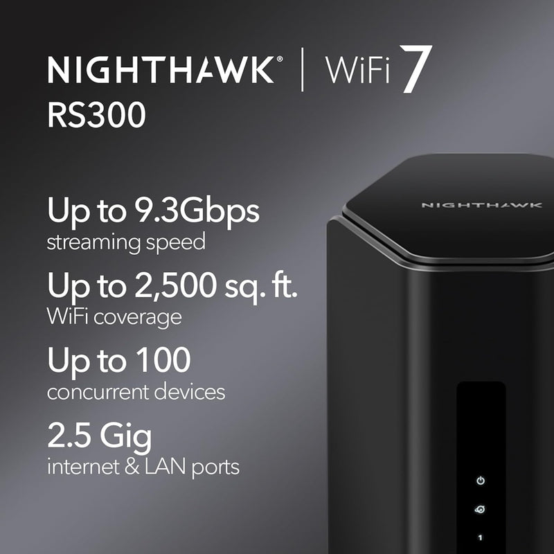 Netgear Computer NETGEAR Nighthawk RS300-100APS BE9300 Tri-Band WiFi 7 Router