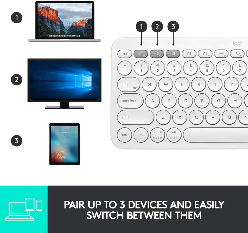 Logitech K380 多工藍牙鍵盤 (中文版) - Pearl White 珍珠白色 920-009170 原裝行貨