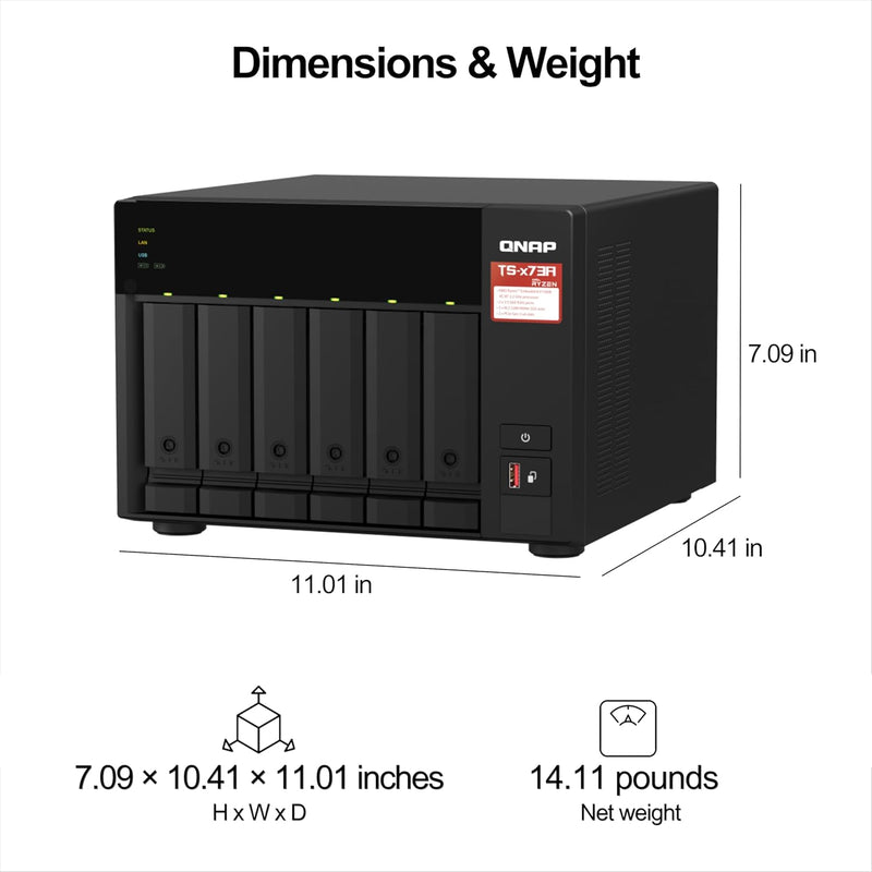 QNAP TS-673A-SW5T TS-673A 配 QSW-1105-5T 2.5G Switch 超值組合包