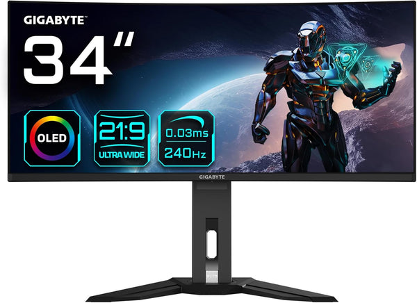 Gigabyte MO34WQC2 34" 2K WQHD QD-OLED 240Hz 1800R Curved Gaming Monitor