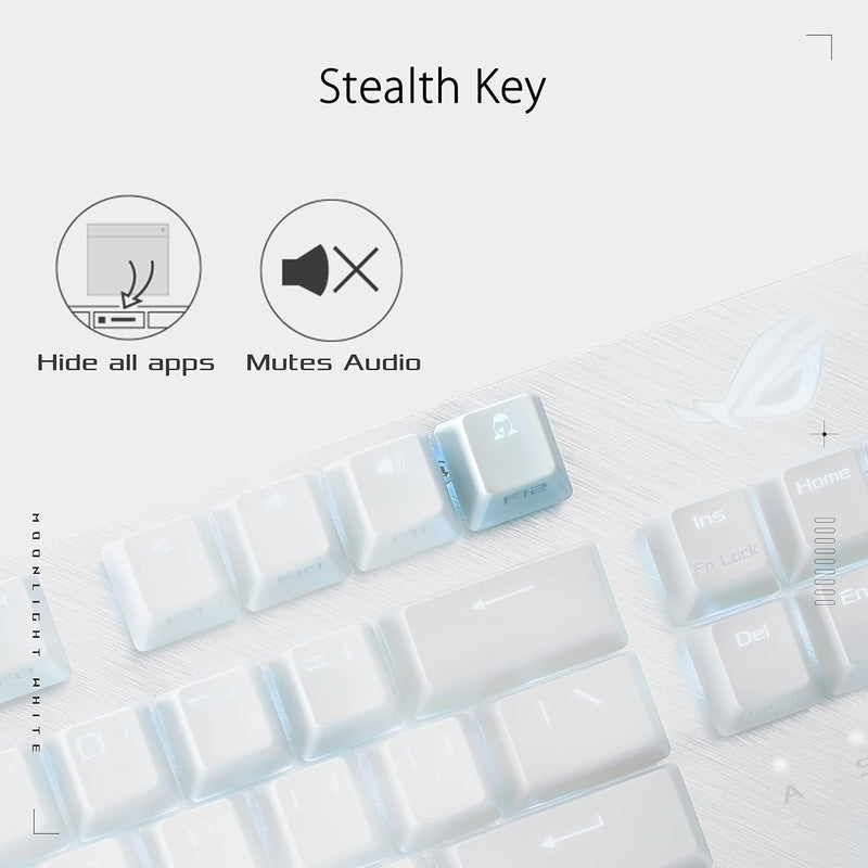 ASUS 華碩 ROG Strix Scope NX TKL Moonlight White 月光版機械式鍵盤 (青軸)(90MP02B8-BKUA00)