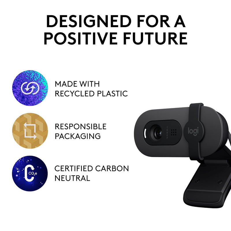 Logitech Brio 100 Webcam - Graphite 石墨灰色